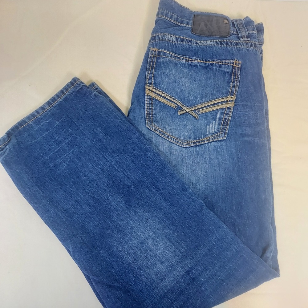 Axel Jeans Mens‎ W36 L32 Distressed Denim Blue Relaxed Fit